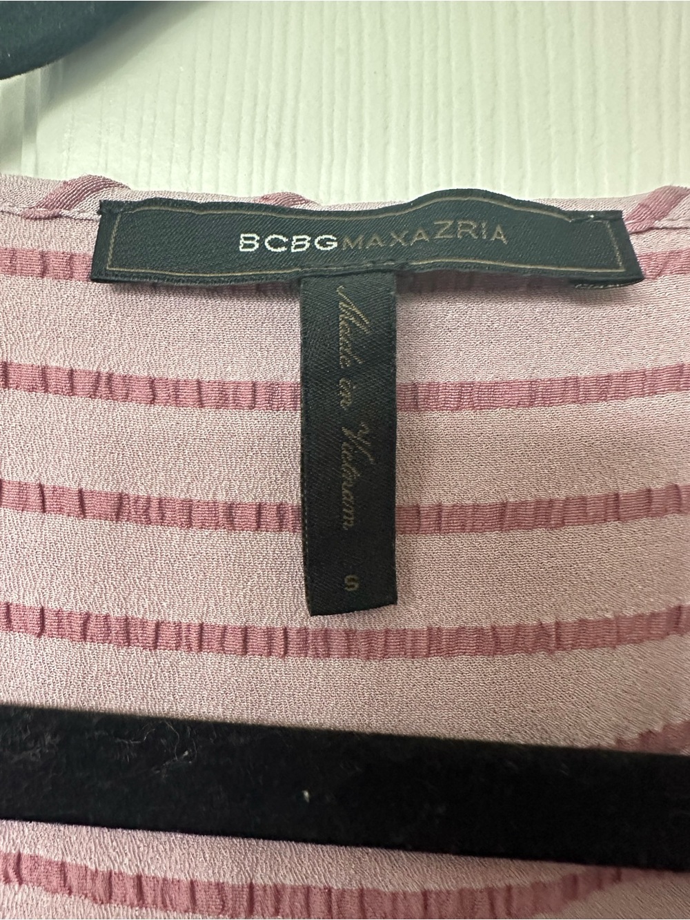 BCBGMaxAzria Pink Striped Wrap-Front Blouse - Picture 2 of 7